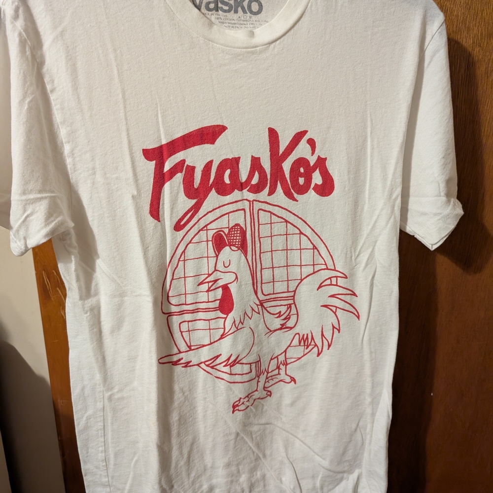 Fyasko White T-Shirt with Red  Chicken And Waffles Graphic
